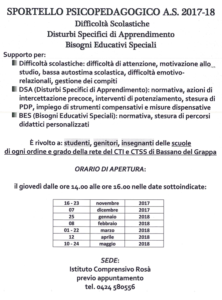 Sportello psicopedagogico 2017
