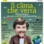 Locandina dell'incontro con Luca Mercalli Il clima che verrà